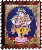 Oval Vitoba Krishna Tanjore Painting, Krishna Tanjore Painting