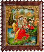 Swinging Radha Krishna Tanjore Painting, Krishna Tanjore Painting