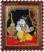 Vennai Thali Krishna Tanjore Painting, Krishna Tanjore Painting
