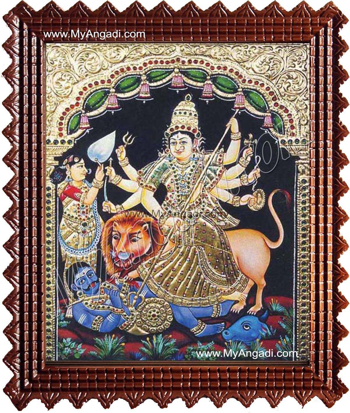 Durgai Tanjore Painting, Amman Tanjore Painting