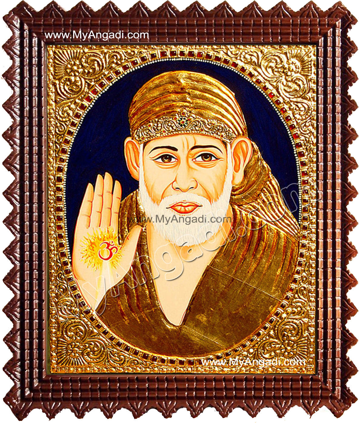Shirdi Sai Baba Tanjore Painting, Saint Tanjore Painting
