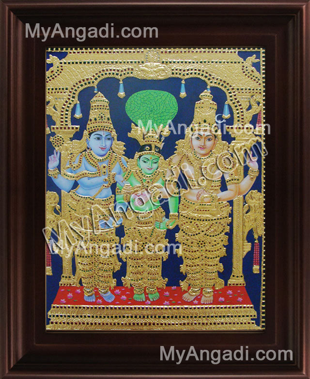 Sivan Paarvathi Thirumanam Tanjore Painting, Girija Kalyanam Tanjore Painting