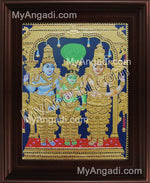 Sivan Paarvathi Thirumanam Tanjore Painting, Girija Kalyanam Tanjore Painting