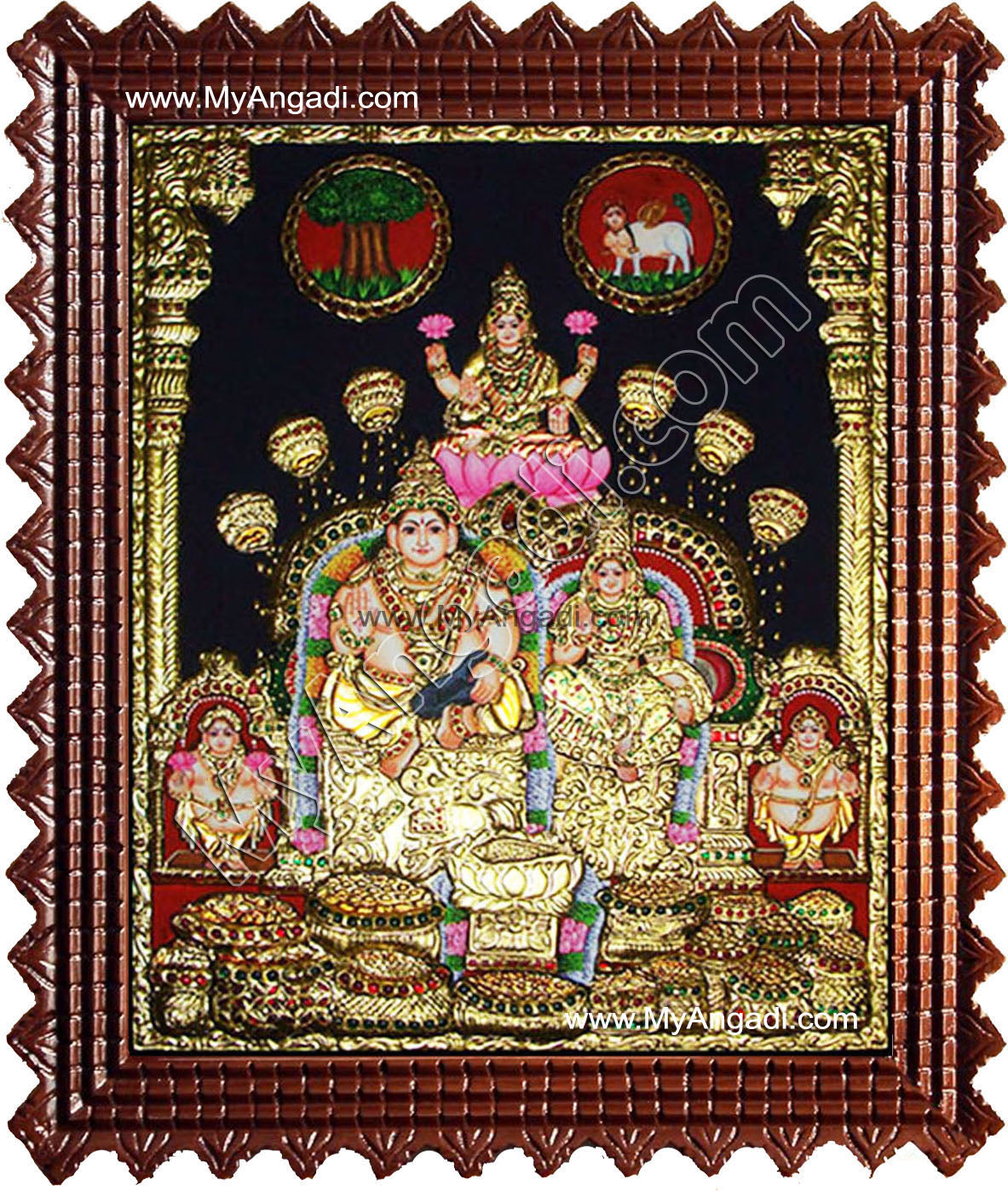 Kubera Lakshmi Tanjore Painting, Lakshmi Tanjore Painting