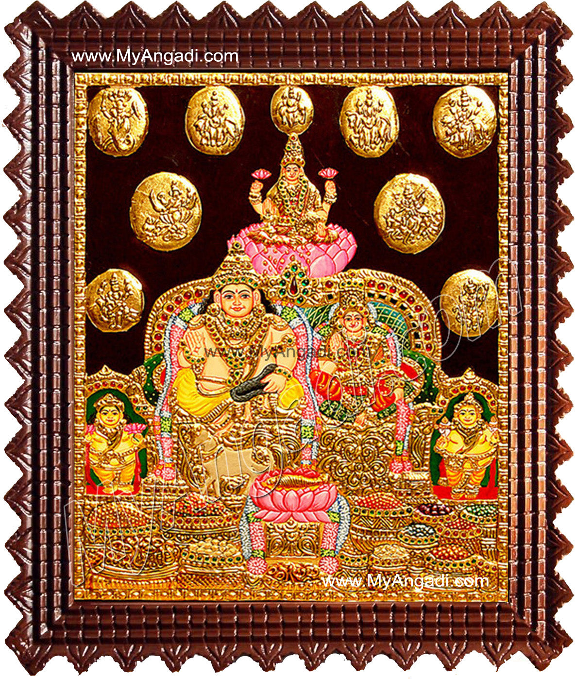 Kubera Lakshmi Tanjore Painting, Lakshmi Tanjore Painting