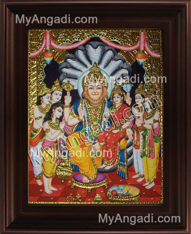Narasimar Tanjore Painting, Lakshmi Narasimhar Tanjore Painting