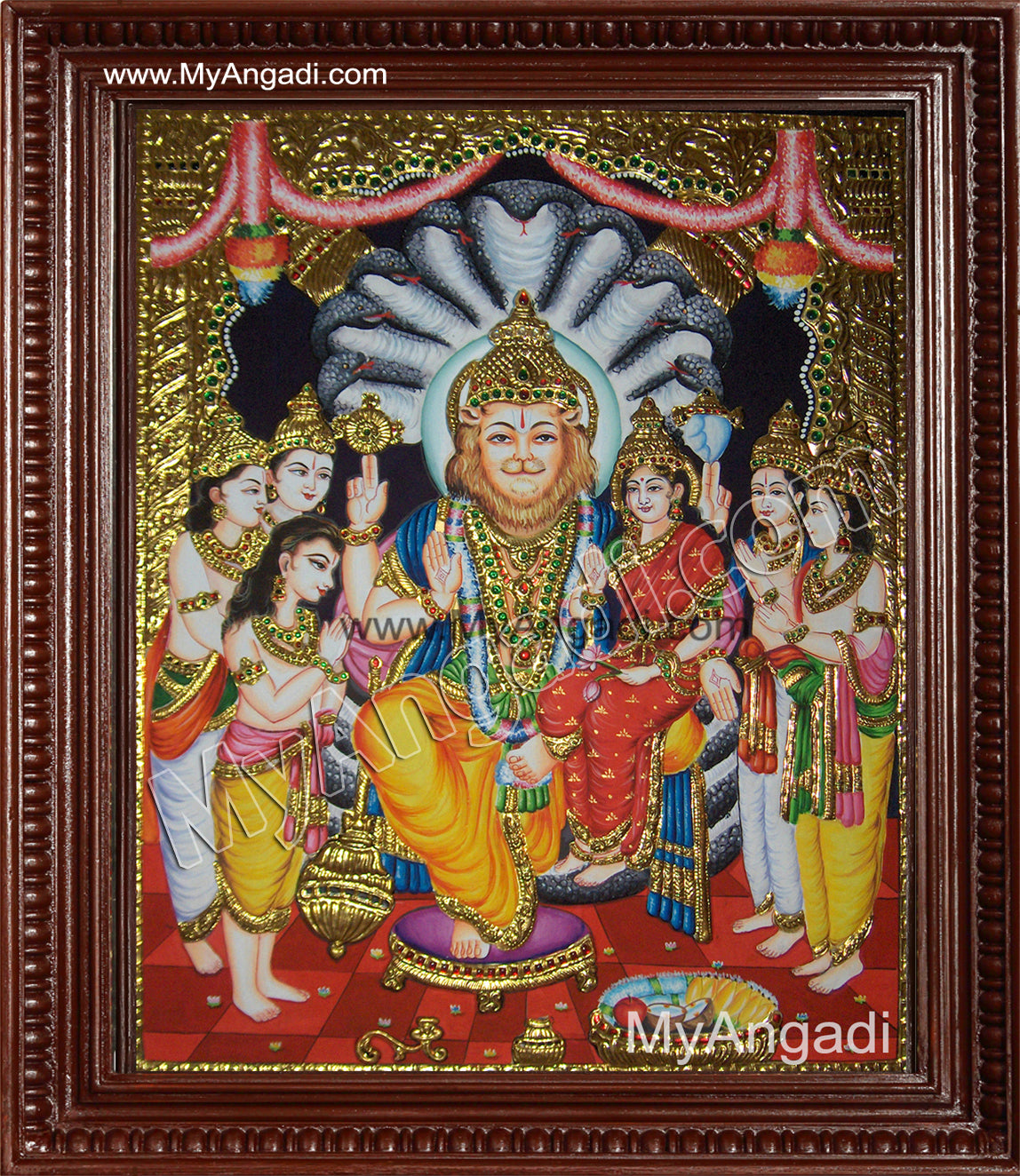 Narasimar Tanjore Painting, Lakshmi Narasimhar Tanjore Painting