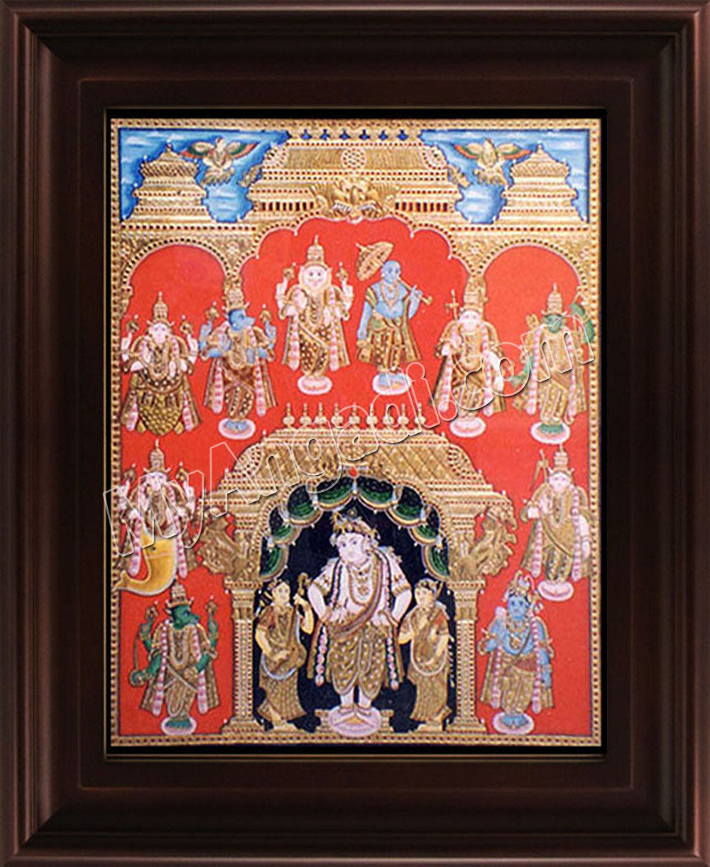 Dasavatharam Tanjore Painting, Vishnu Avatharam Tanjore Painting