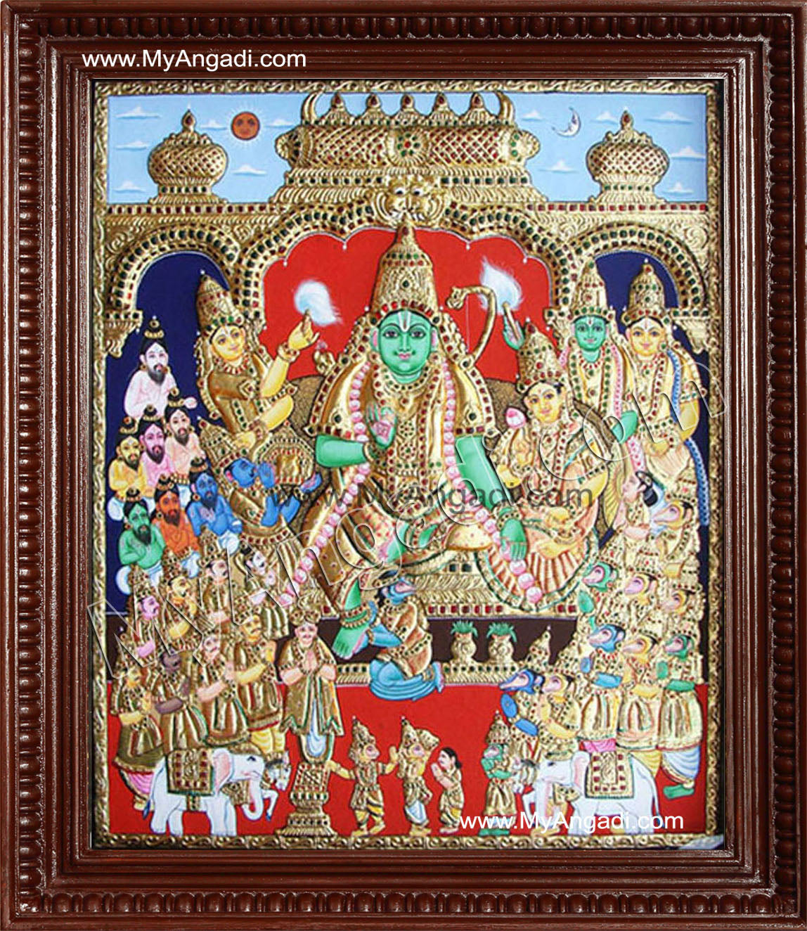 Ramar Pattabhishekam Tanjore Painting, Ram Pattabisekam
