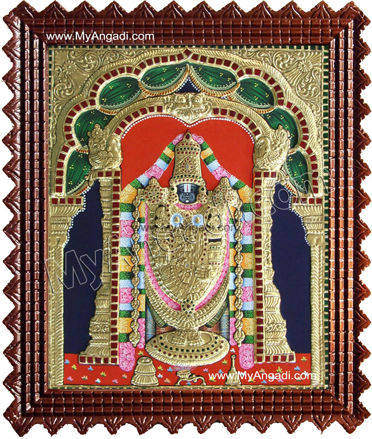 Balaji Tanjore Painting, Tirupati Venkateswara Perumal Tanjore Painting