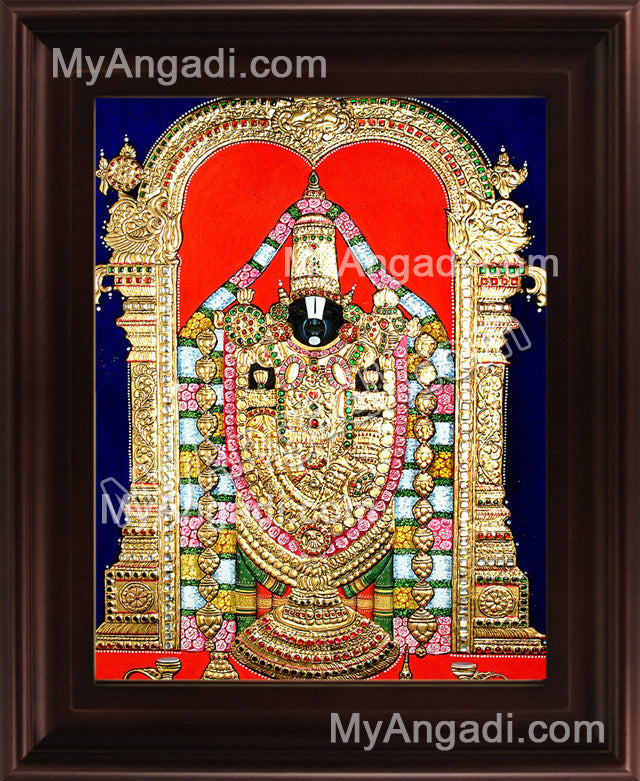 Balaji Emboss Tanjore Painting, Tirupati Venkateswara Perumal Tanjore Painting