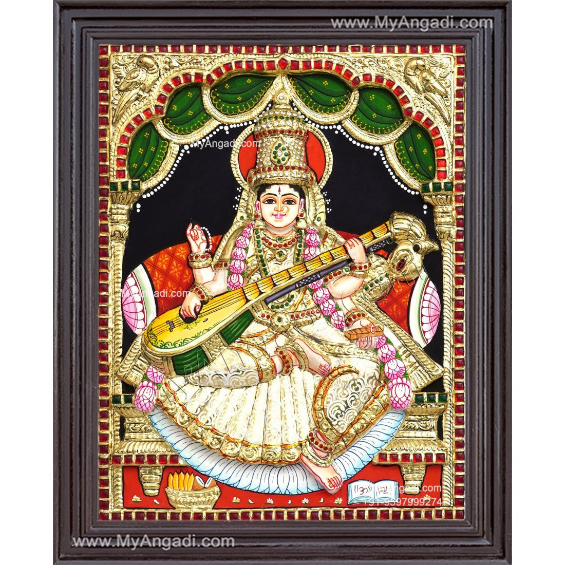 Saraswathi 3D Tanjore Painting