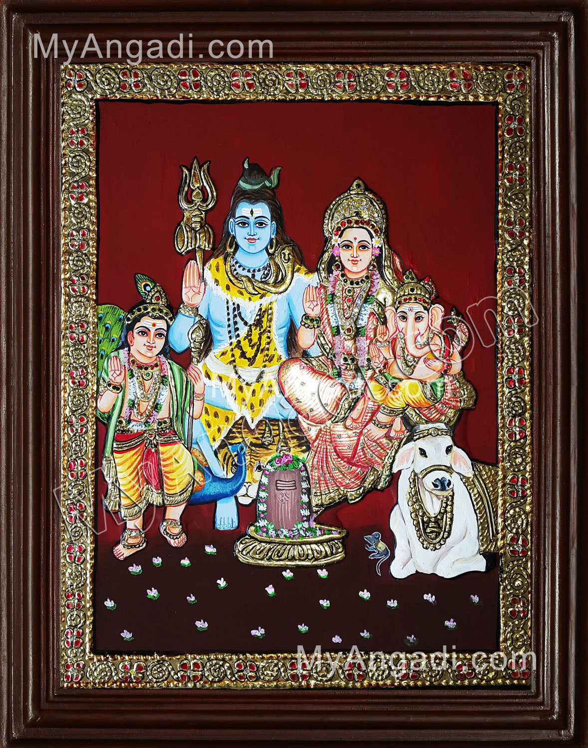 Lord Shiva Family Tanjore Painting