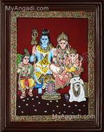 Lord Shiva Family Tanjore Painting