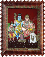 Lord Shiva Family Tanjore Painting