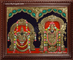Thirupathi Venkatachalapathi &amp; Thaayar Padmavathi Tanjore Painting