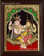 Swinging Radha Krishna Tanjore Painting