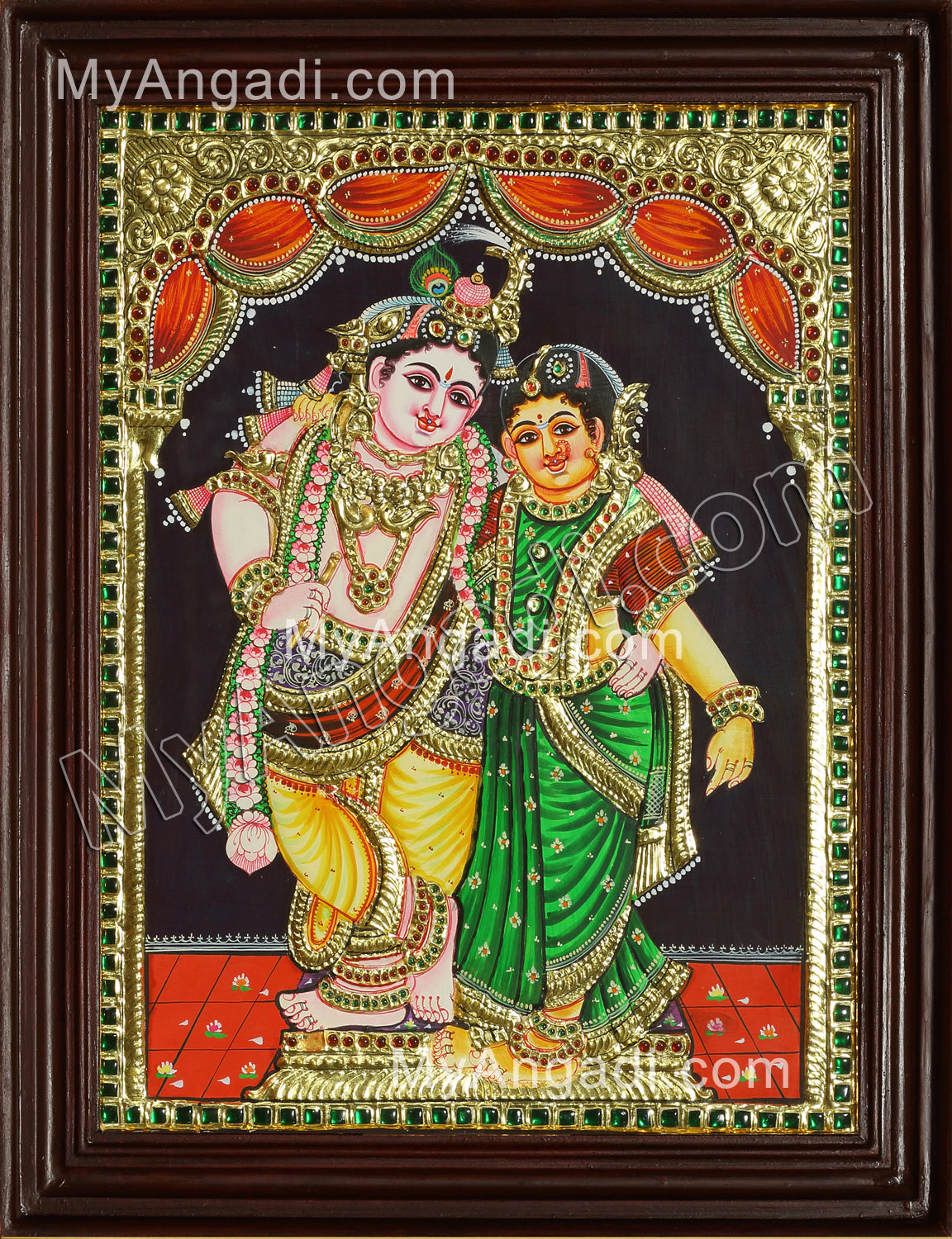 Rukmani Krishna Tanjore Painting