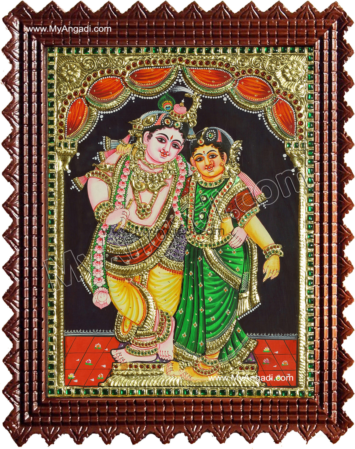 Rukmani Krishna Tanjore Painting