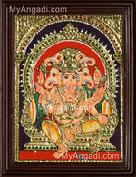Panchamuga Ganesha Tanjore Painting