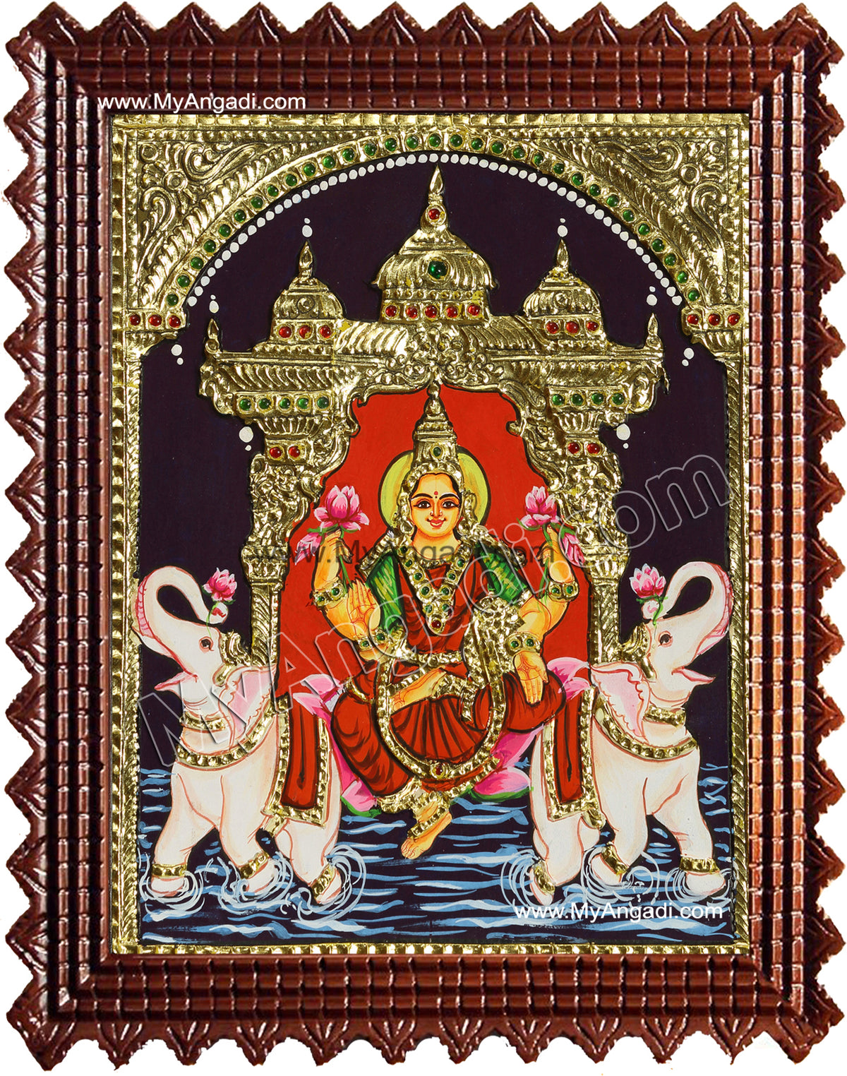 Gajalakshmi Tanjore Painting