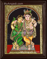 Krishna Rukmani Tanjore Painting