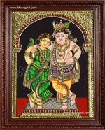 Krishna Rukmani Tanjore Painting