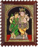 Krishna Rukmani Tanjore Painting