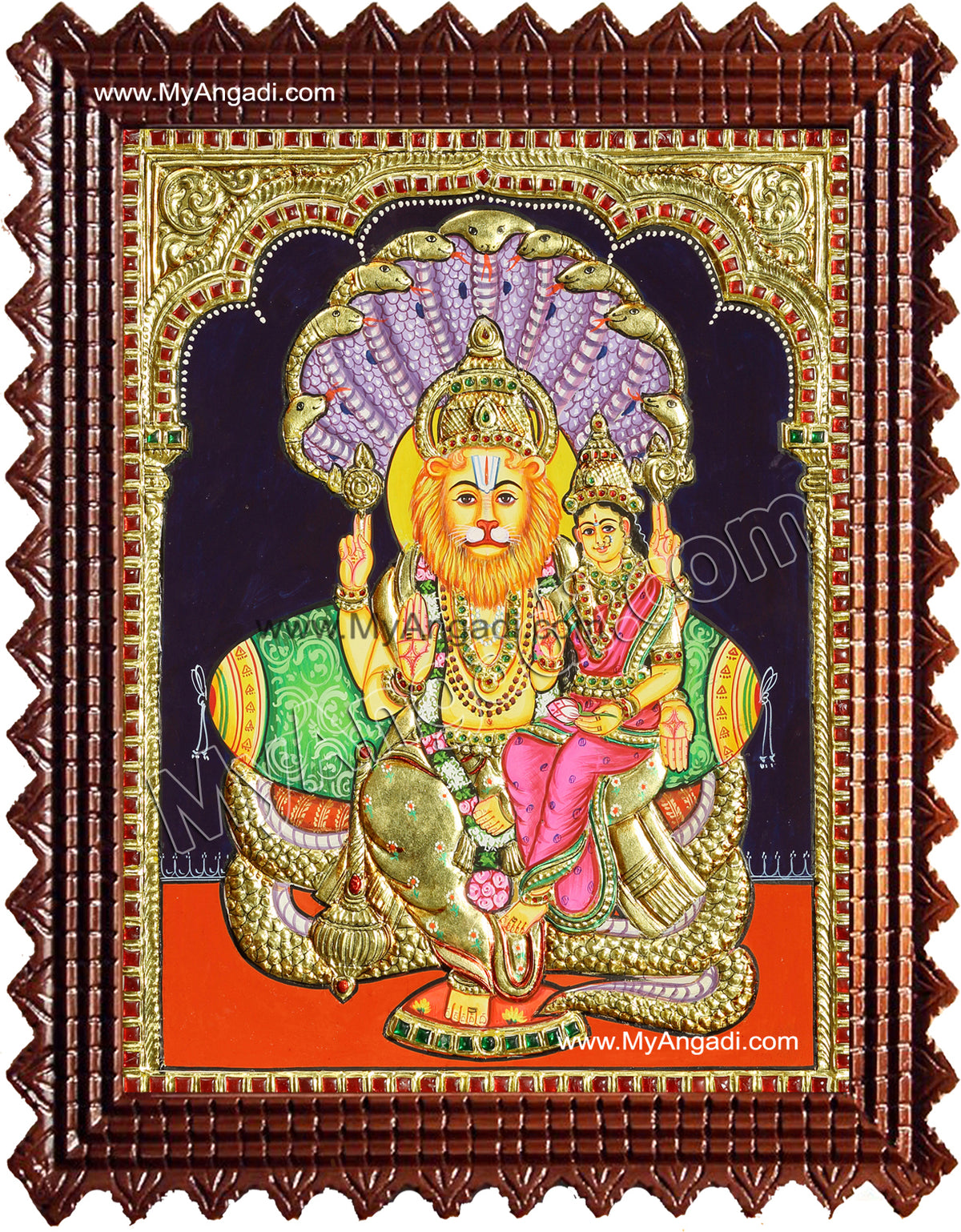 Lakshmi Narasimhar Tanjore Painting