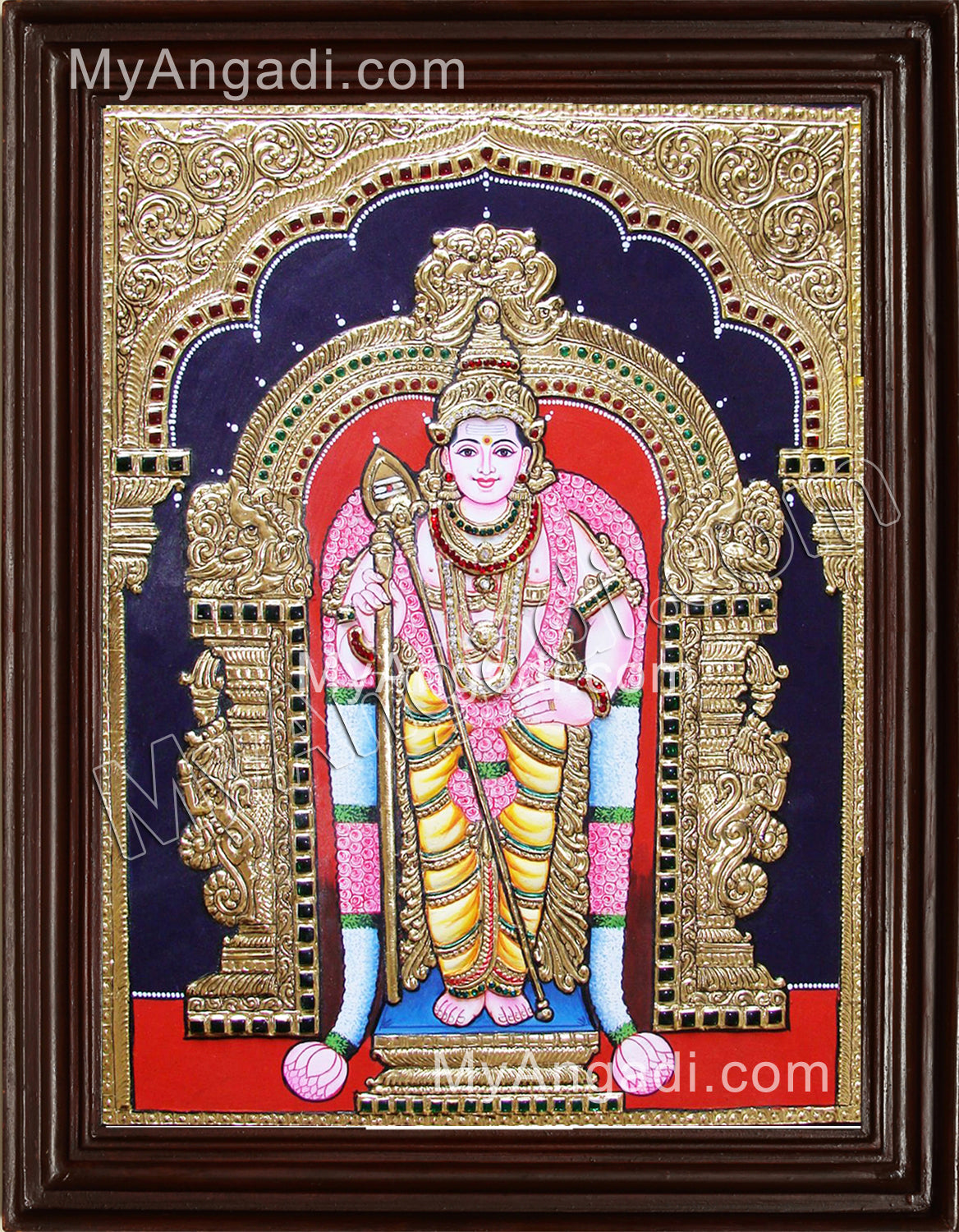 Murugan Raja Alankaram Tanjore Painting