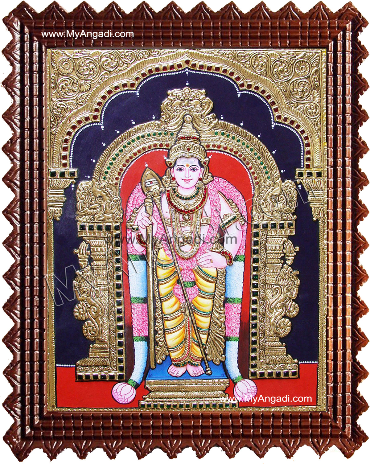 Murugan Raja Alankaram Tanjore Painting