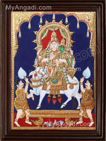 Pradosham Shiva Parvathi in Nandhi Tanjore Painting