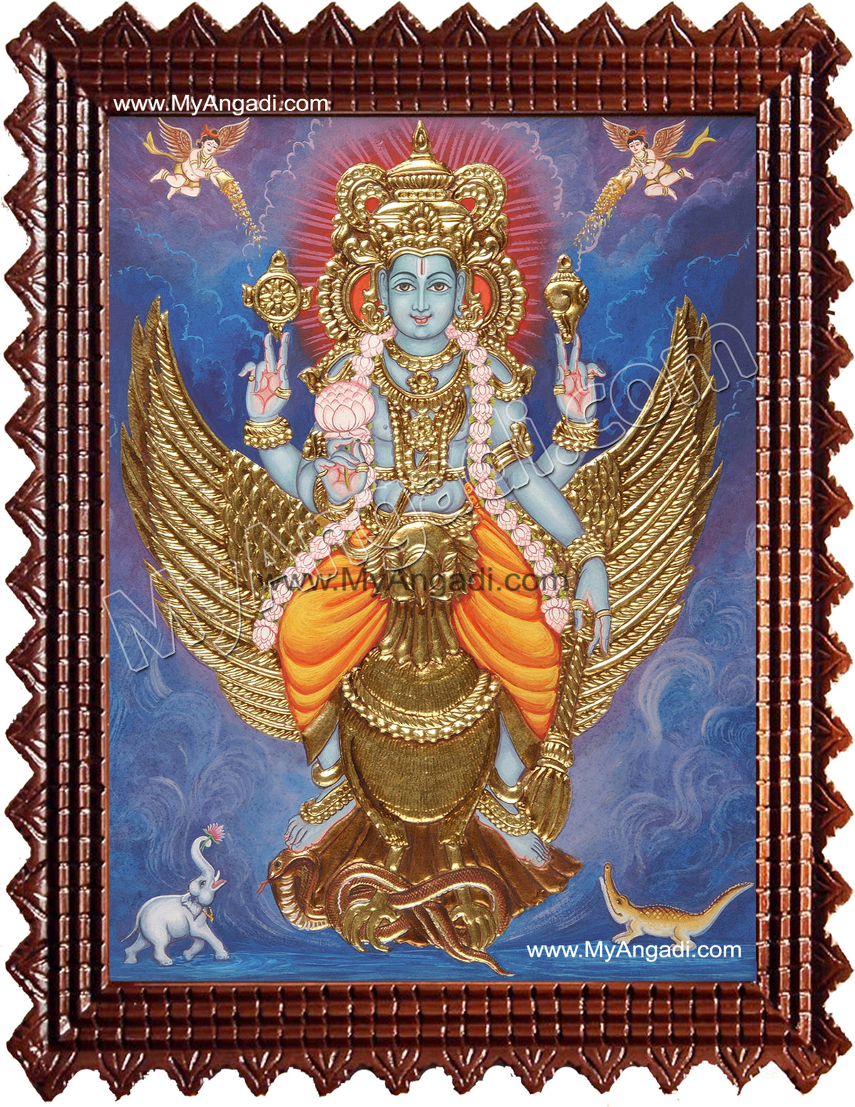 Narayanan Gajendra Moksham Tanjore Painting