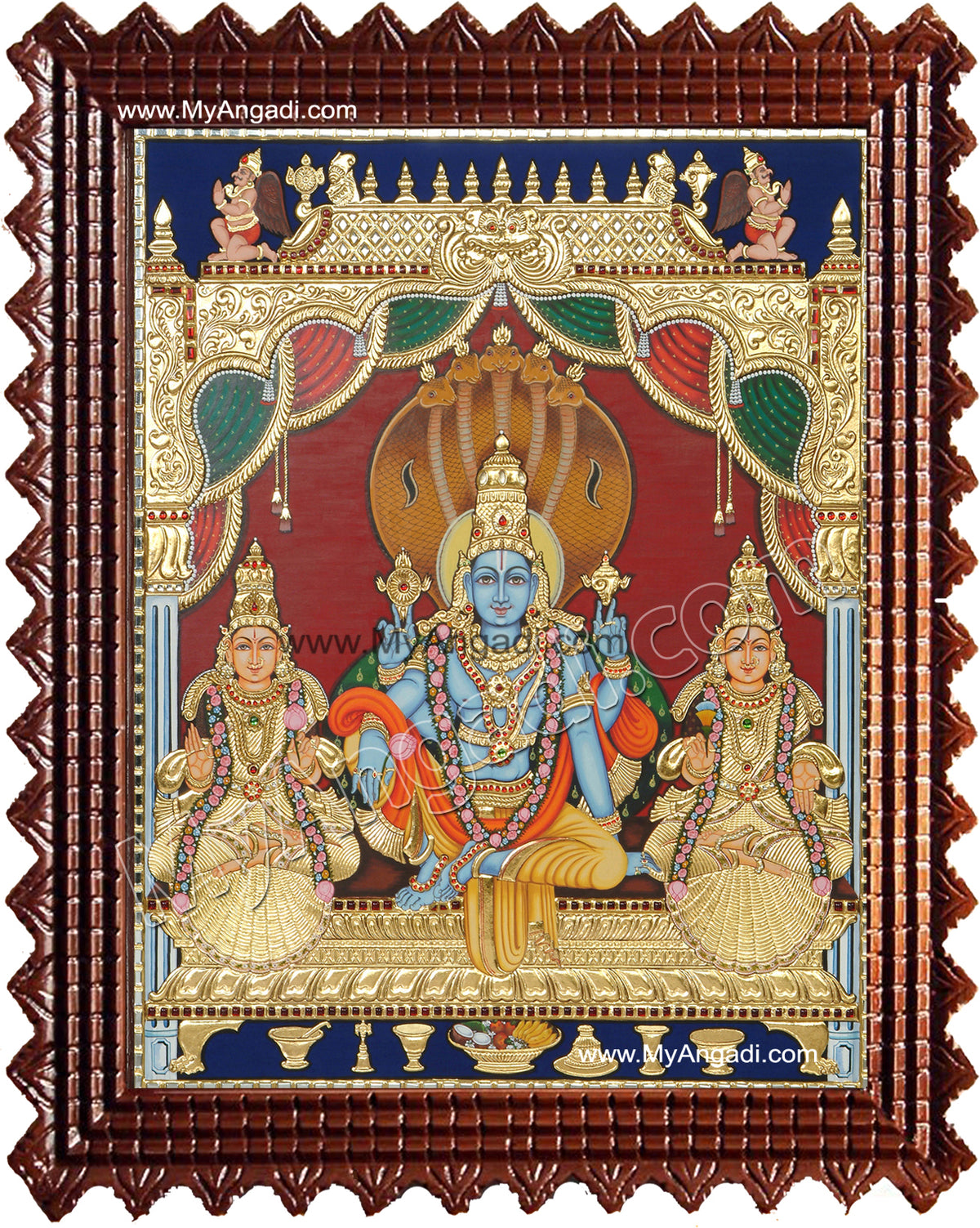 Vaikundanathan Tanjore Painting, Vishnu