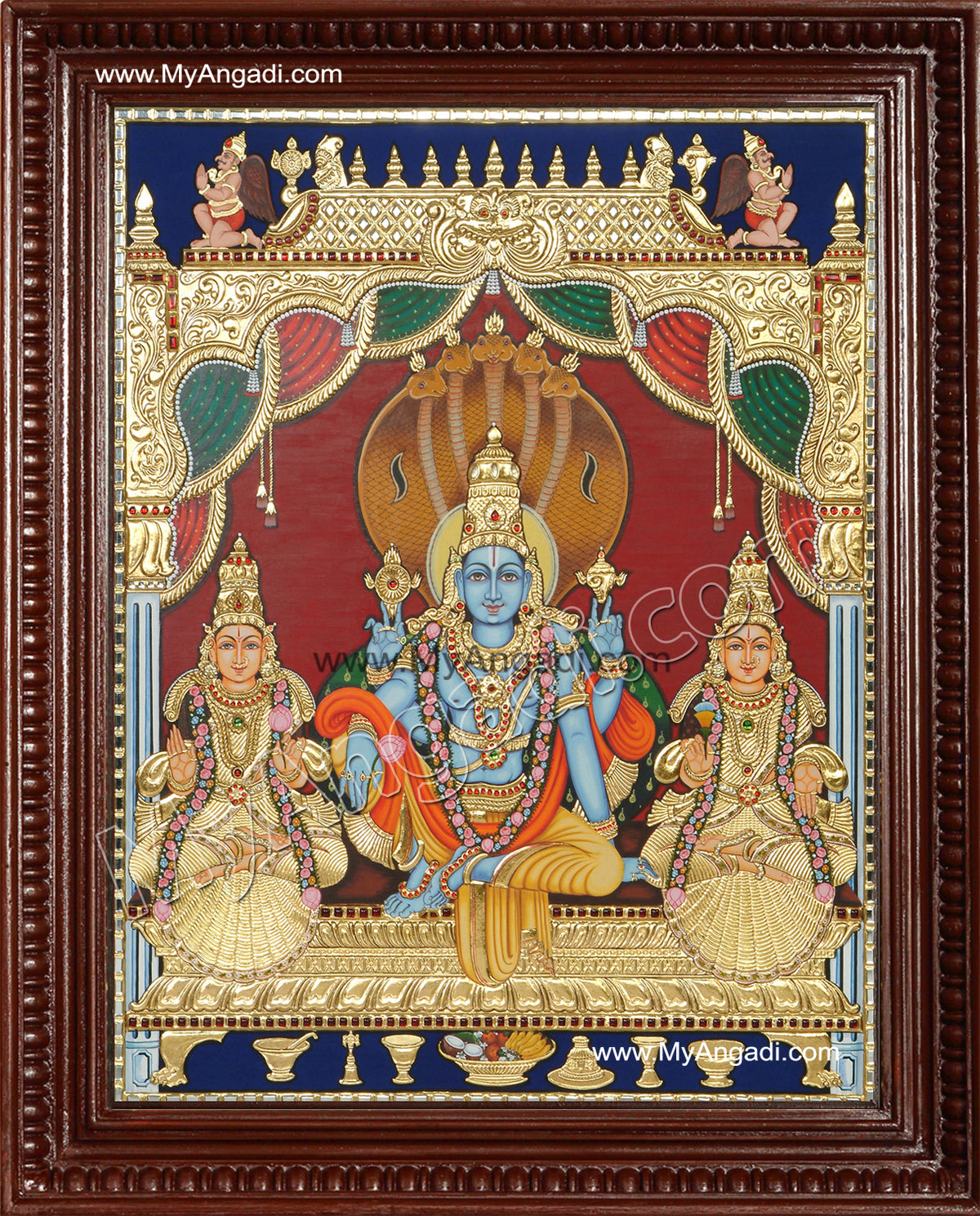 Vaikundanathan Tanjore Painting, Vishnu