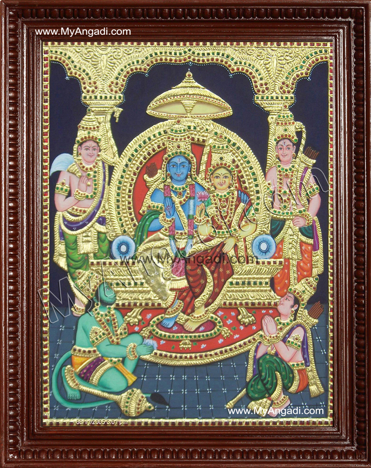 Lord Ramar with Sitadevi Tanjore Painting