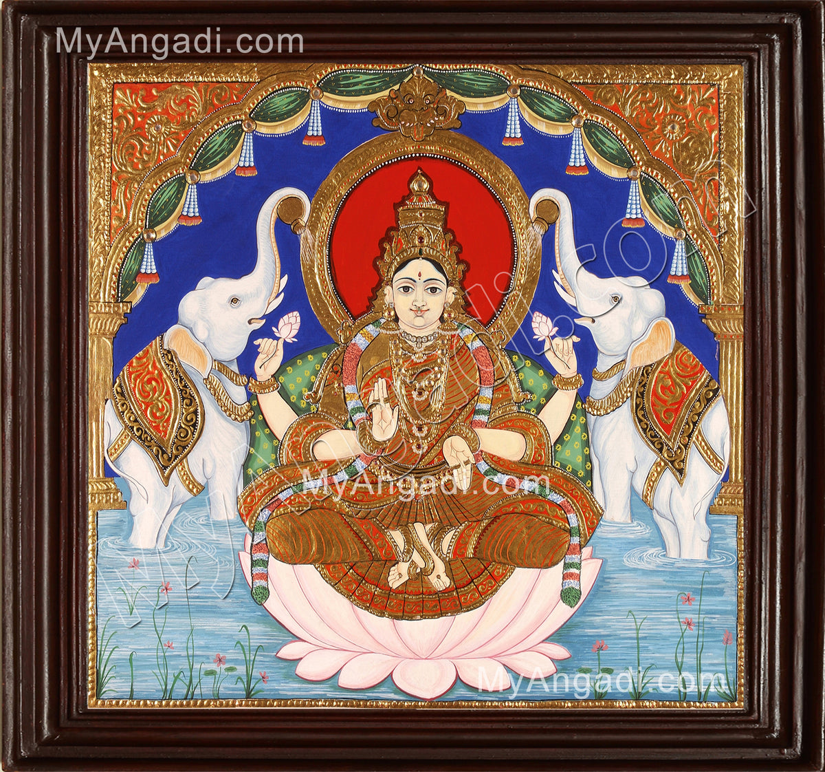 Gaja Lakshmi Tanjore Painting