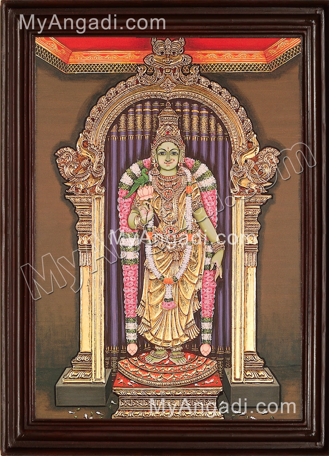 Madurai Meenatchi Amman Tanjore Painting