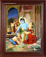 Krishna with Yasotha Tanjore Painting