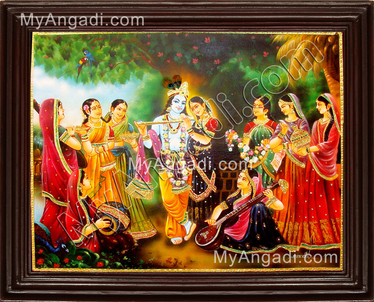 Radha Krishna with Gobiyar Tanjore Painting