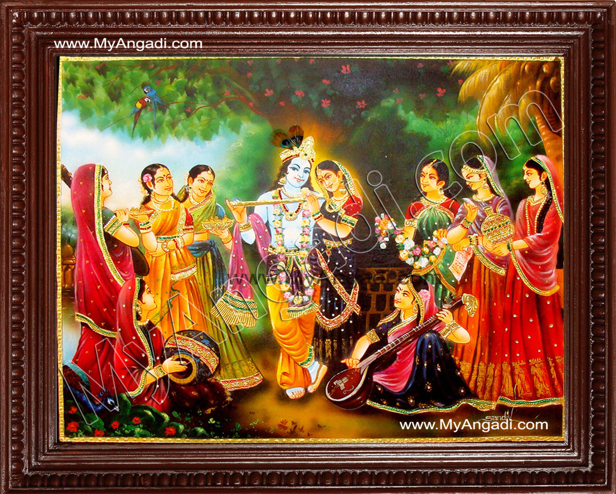 Radha Krishna with Gobiyar Tanjore Painting