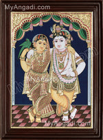 Krishna with Rukmani Tanjore Painting