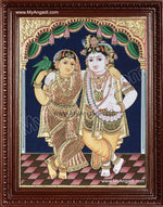 Krishna with Rukmani Tanjore Painting