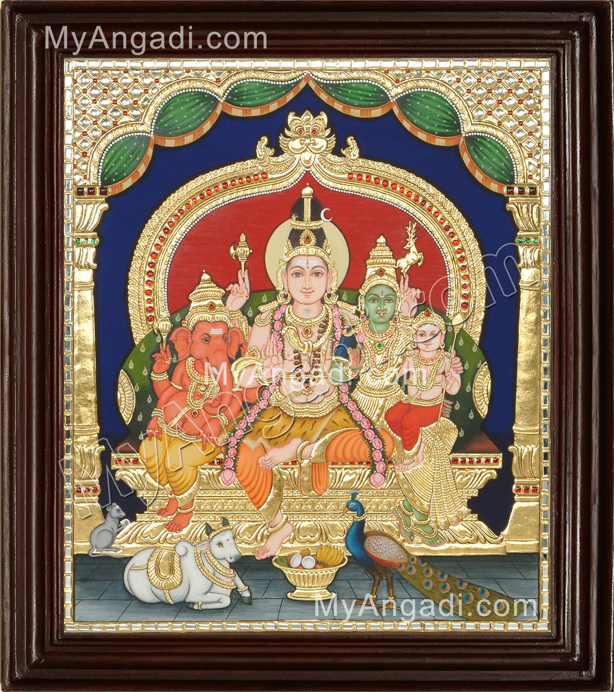 Lord Shiva Family Tanjore Painting