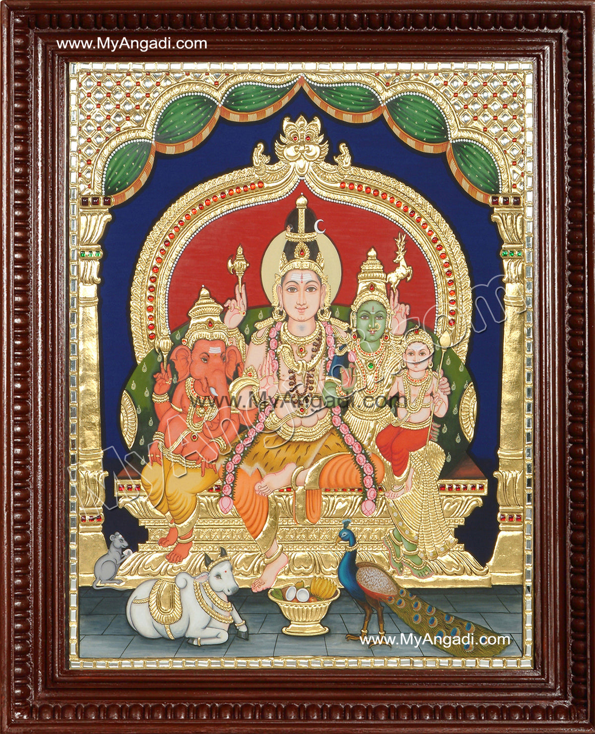 Lord Shiva Family Tanjore Painting