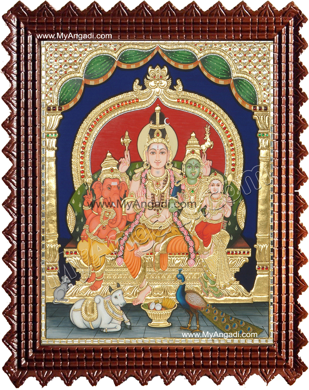Lord Shiva Family Tanjore Painting