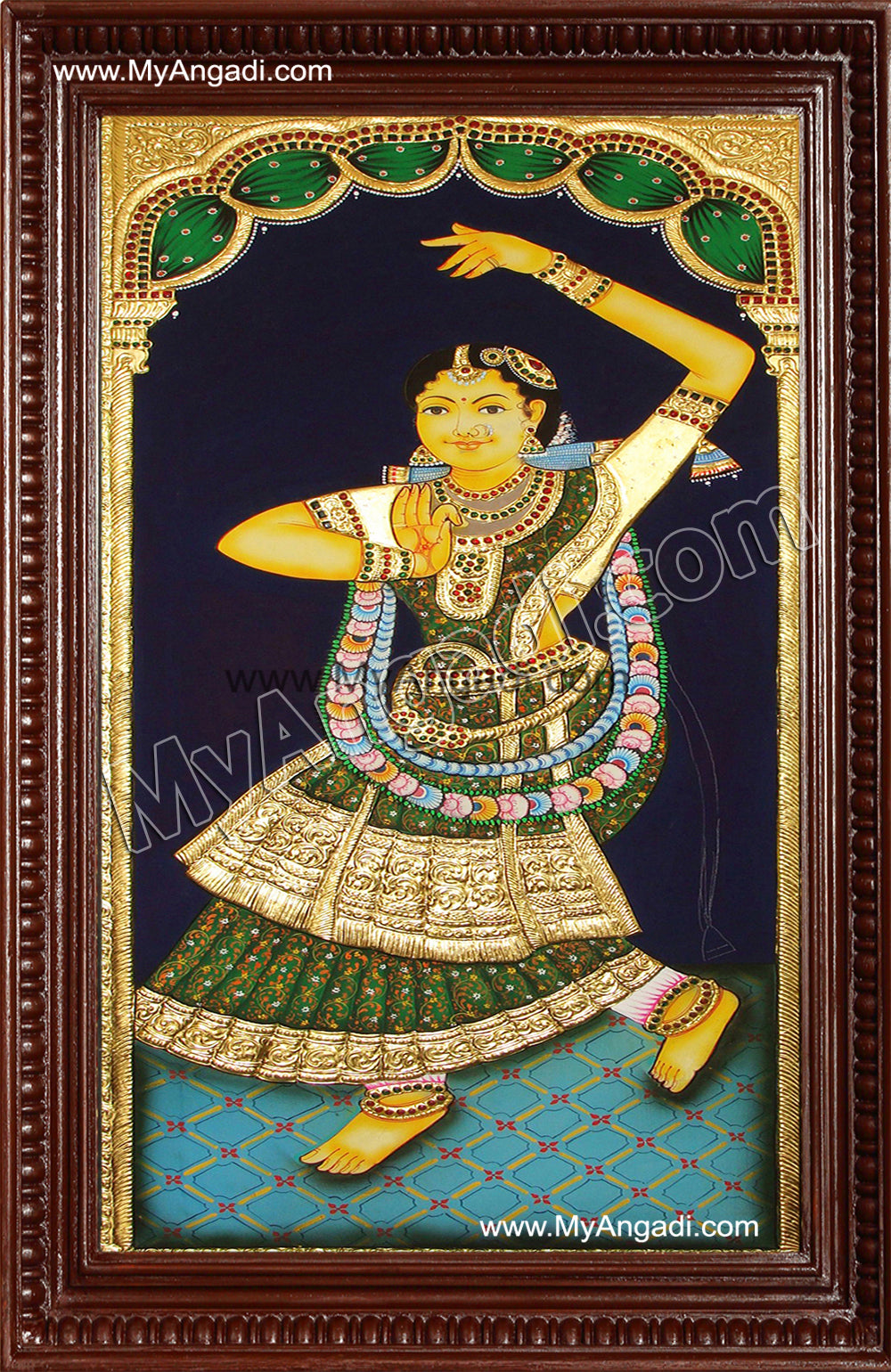 Dancing Lady Tanjore Painting