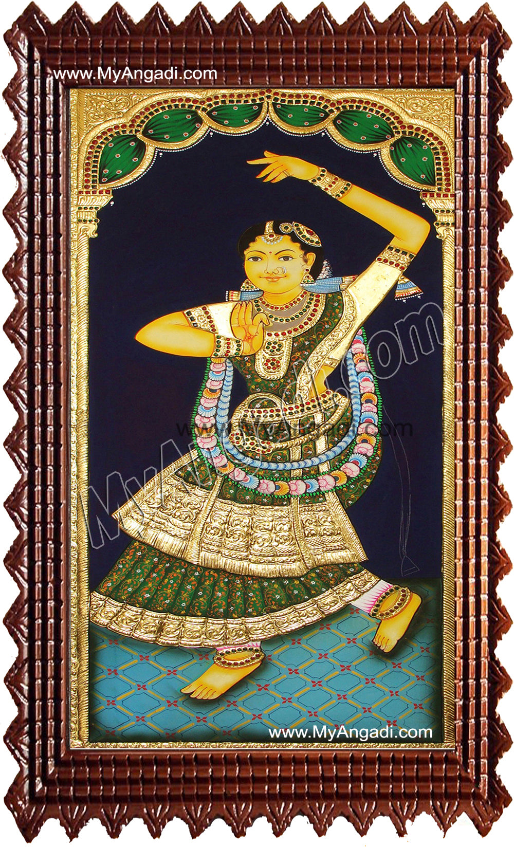Dancing Lady Tanjore Painting