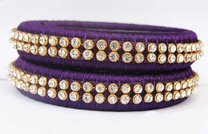 Violet Silk Thread Bangle