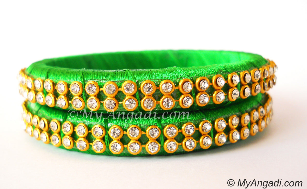 Lime Green Silk Thread Bangles